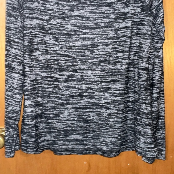 •ZELOS•MARBLED BLACK/GRAY LONG SLEEVE OPEN BACK HACCI KNIT TOP SIZE LARGE EUC - Picture 8 of 12